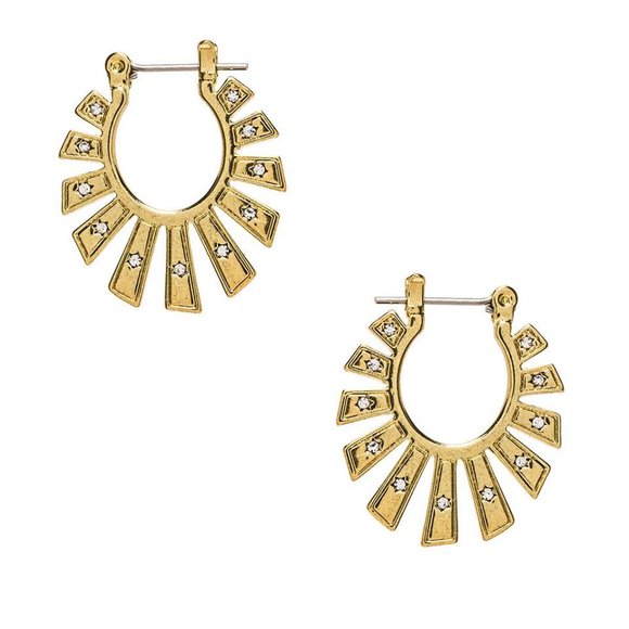 LUV AJ Gold Plated Swarovski Crystal Hoops - Picture 4 of 8